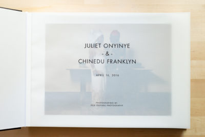 Wedding Album Detail - Translucent Title Page