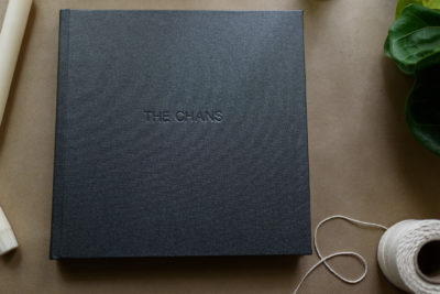 Flushmount Album with Buckram Cover (in Gunmetal) and Standard Embossing